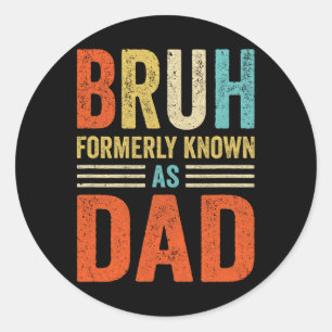 Vaderdag Papa Grappige borstel Voorheen bekend als Ronde Sticker