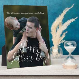 Vaderdag papa held foto gepersonaliseerde kaart fotoplaat