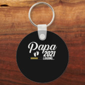 Vaderdag | Papa Loading 2021 First Time Father Sleutelhanger (Voorkant)