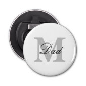 Vaderdag Papa Monogram Initialen Aangepaste cadeau Button Flesopener (Voorkant)