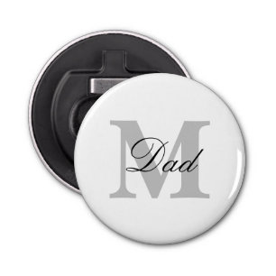 Vaderdag Papa Monogram Initialen Aangepaste cadeau Button Flesopener