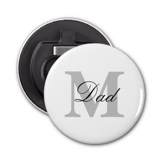Vaderdag Papa Monogram Initialen Aangepaste cadeau Button Flesopener (Voorkant)