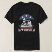 Vaderdag: Papa Mows Best - Patriotic Dad T-shirt (Design voorkant)