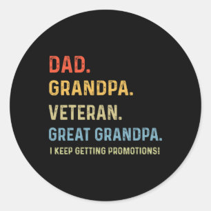 Vaderdag Papa Opa Veteraan Oudoom Van Ronde Sticker