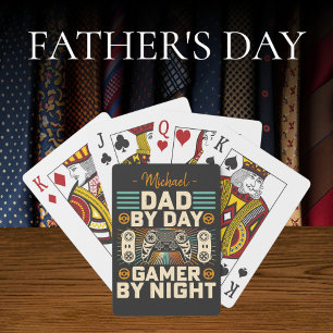 Vaderdag Papa overdag Gamer 's nachts Pokerkaarten