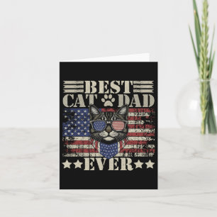Vaderdag Patriottische vader kat papa grappig best Kaart