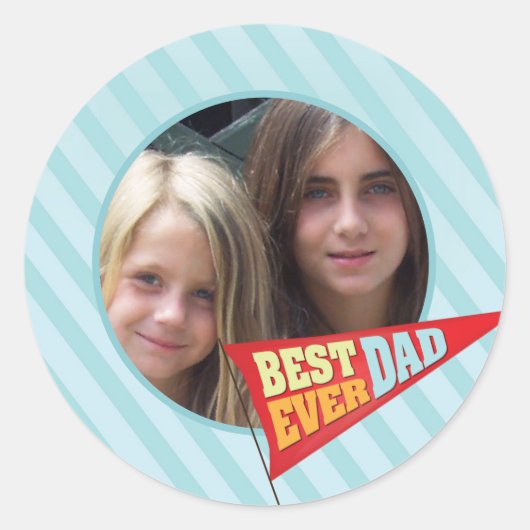 Vaderdag Pennant Ronde Sticker (Voorkant)