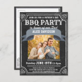 Vaderdag Photo Chalkboard BBQ Briefkaart (Voorkant / Achterkant)