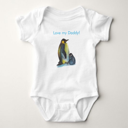 vaderdag pinguïns tekenen BabyBodysuit Romper (Voorkant)