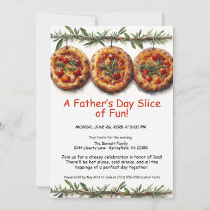 Vaderdag Pizza Party – Bewerkbaar Familiediner Kaart