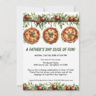 Vaderdag Pizza Party – Bewerkbaar Familiediner Kaart