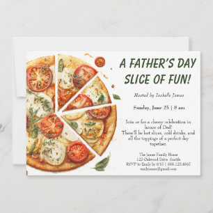 Vaderdag Pizza Party – Bewerkbaar Familiediner Kaart