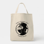 Vaderdag Plague Doctor Bird Mask B/W Steampunk Tote Bag (Achterkant)