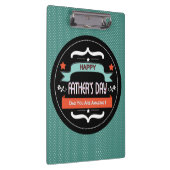 Vaderdag Poster met pooldots en zwart label Klembord (Rechts)