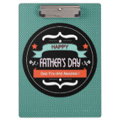 Vaderdag Poster met pooldots en zwart label Klembord (Voorkant)