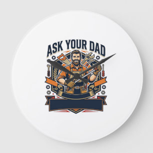Vaderdag Reparatie Papa T-shirt Vraag je vader of Grote Klok