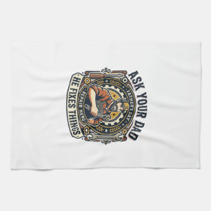 Vaderdag Reparatie Vader T-shirt Vraag je vader of Theedoek