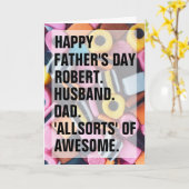 Vaderdag Retro Alsorts Snoep Aangepaste tekst Kaart (Gele Bloem)