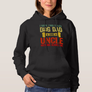Vaderdag Retro Ik heb twee titels Dog Dad & Unc Hoodie