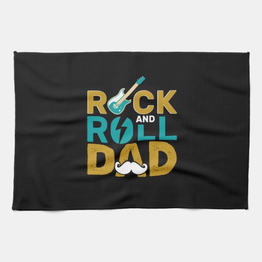 Vaderdag Rock en Roll Dad Theedoek (Horizontaal)