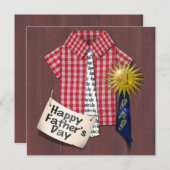Vaderdag Rood Shirt met achtergrond Barn Kaart (Voorkant / Achterkant)