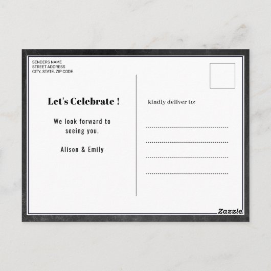 Vaderdag Rustic Chalkboard BBQ Uitnodiging (Achterkant)