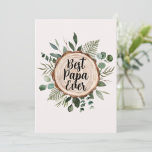 Vaderdag Rustiek hout en bladgroen aangepaste quot Feestdagenkaart