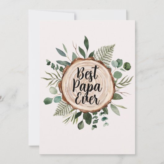 Vaderdag Rustiek hout en gebladerte Aangepaste quo Feestdagenkaart (Voorkant)