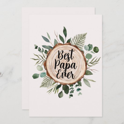 Vaderdag Rustiek hout en gebladerte Aangepaste quo Feestdagenkaart (Voorkant / Achterkant)