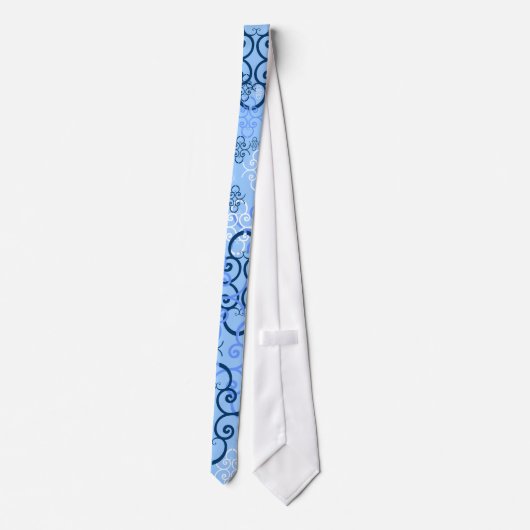 Vaderdag Scrollwork en hart in blauw Stropdas (Achterkant)