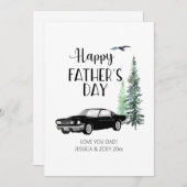 Vaderdag Simple Pine Trees Zwart Auto Kaart (Voorkant / Achterkant)