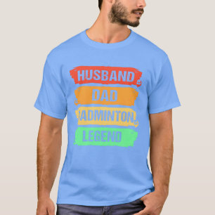 Vaderdag sport retro badminton vader grappig t-shirt