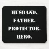 Vaderdag stencil echtgenoot vader beschermer held muismat (Voorkant)