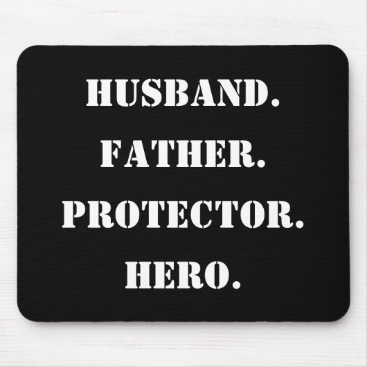 Vaderdag stencil echtgenoot vader beschermer held muismat (Voorkant)