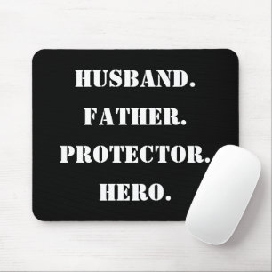 Vaderdag Stencil Husband Father Protector Hero Muismat