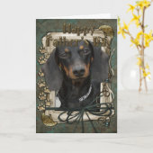 Vaderdag - Stenen poten - Dachshund - Winston Kaart (Gele Bloem)