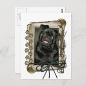 Vaderdag - Stenen poten - Pug - Ruffy Briefkaart (Voorkant / Achterkant)