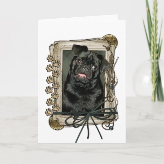 Vaderdag - Stenen poten - Pug - Ruffy Kaart (Voorkant)