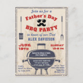 Vaderdag  stijl Uitnodiging BBQ-partij (Voorkant)