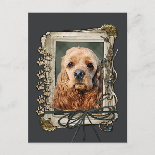 Vaderdag - Stone Paws - Cocker Spaniel Briefkaart (Voorkant)