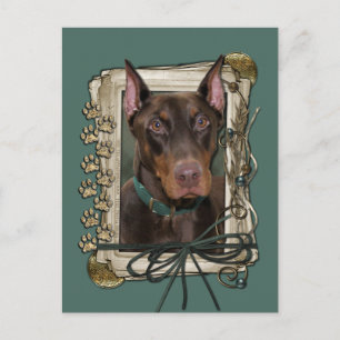 Vaderdag - Stone Paws - Doberman - Rood Briefkaart