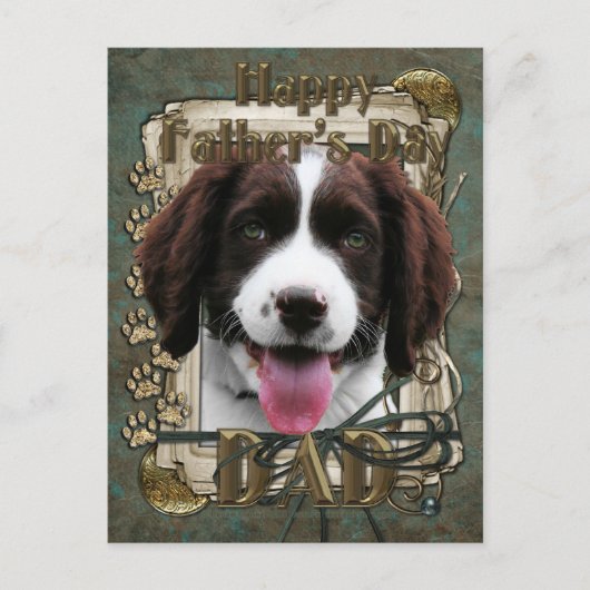 Vaderdag - Stone Paws - Engelse Springer Spaniel Briefkaart (Voorkant)