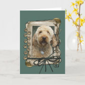 Vaderdag - Stone Paws - GoldenDoodle Kaart (Gele Bloem)