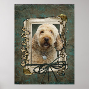 Vaderdag - Stone Paws - GoldenDoodle Poster