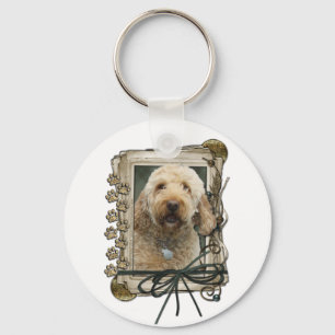 Vaderdag - Stone Paws - GoldenDoodle Sleutelhanger