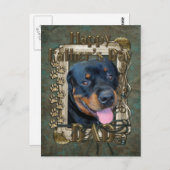 Vaderdag - Stone Paws - Rottweiler - Harley Briefkaart (Voorkant / Achterkant)