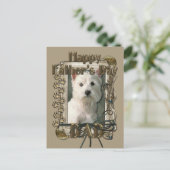 Vaderdag - Stone Paws - West Highland Terrier Briefkaart (Staand voorkant)