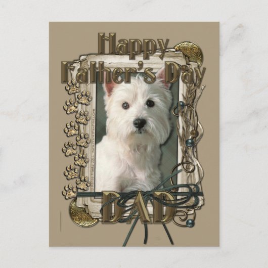 Vaderdag - Stone Paws - West Highland Terrier Briefkaart (Voorkant)