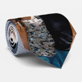 Vaderdag Stropdas Pset White Blue Foto (Opgerold)