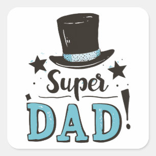 Vaderdag - Super Dad Celebration Vierkante Sticker
